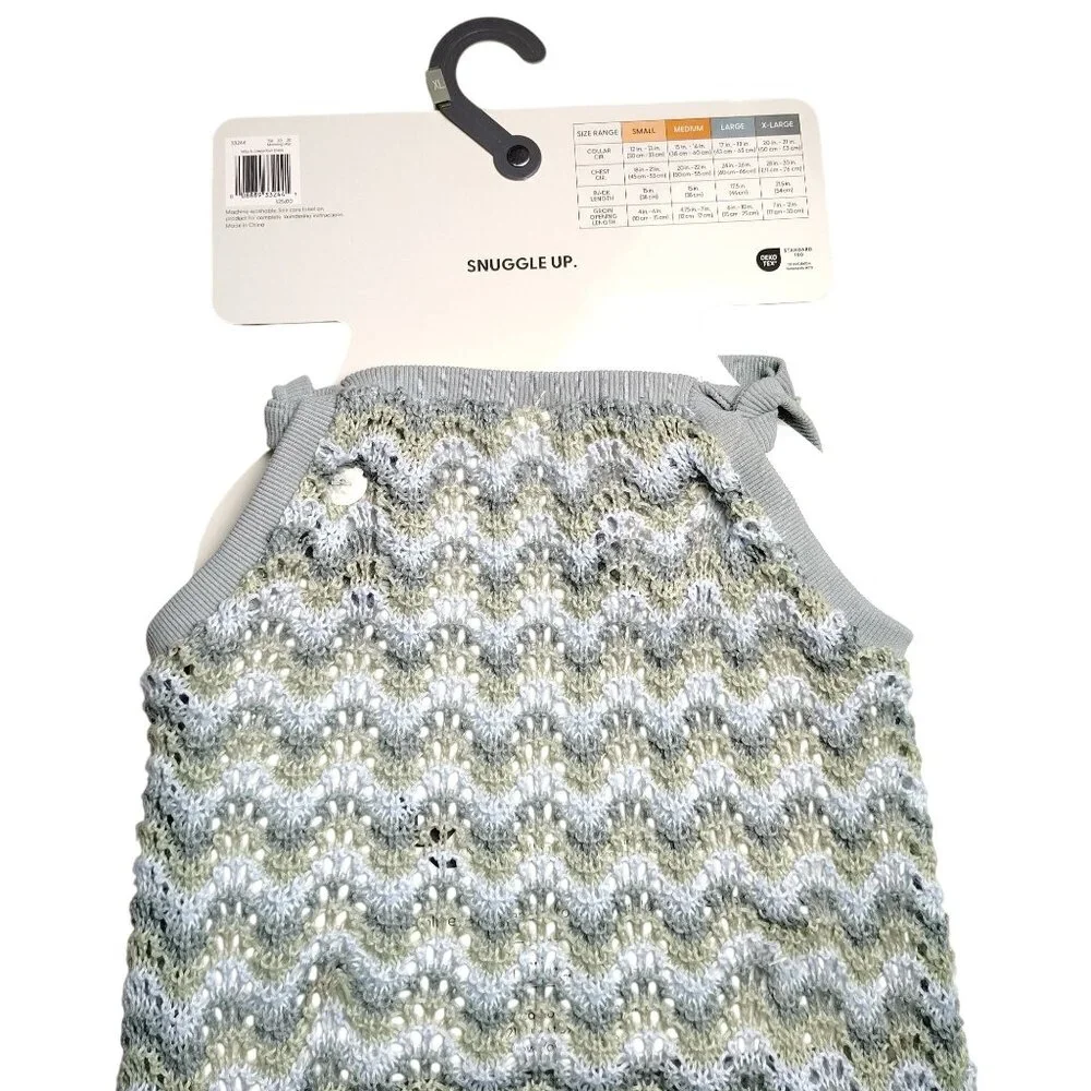 Koolaburra By Ugg X-Large Dog Green and White Mila Knit Chevron Pattern Dress